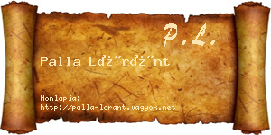 Palla Lóránt névjegykártya